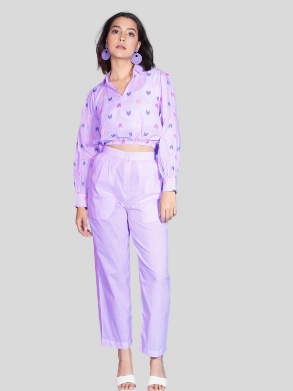 Lavender Viscose Rayon Readymade Co-Ord Sets