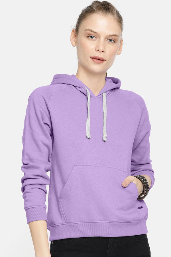 Purple Solid Full Sleeve Hoodie