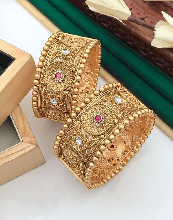 Golden Wedding Bangles with Beautiful Design Structure