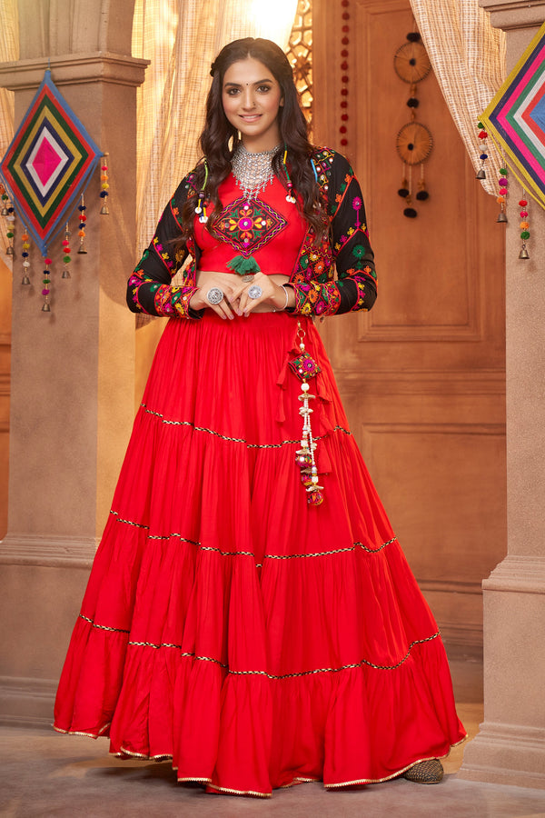 Navratri Special Red Color Beatific Chaniya Choli