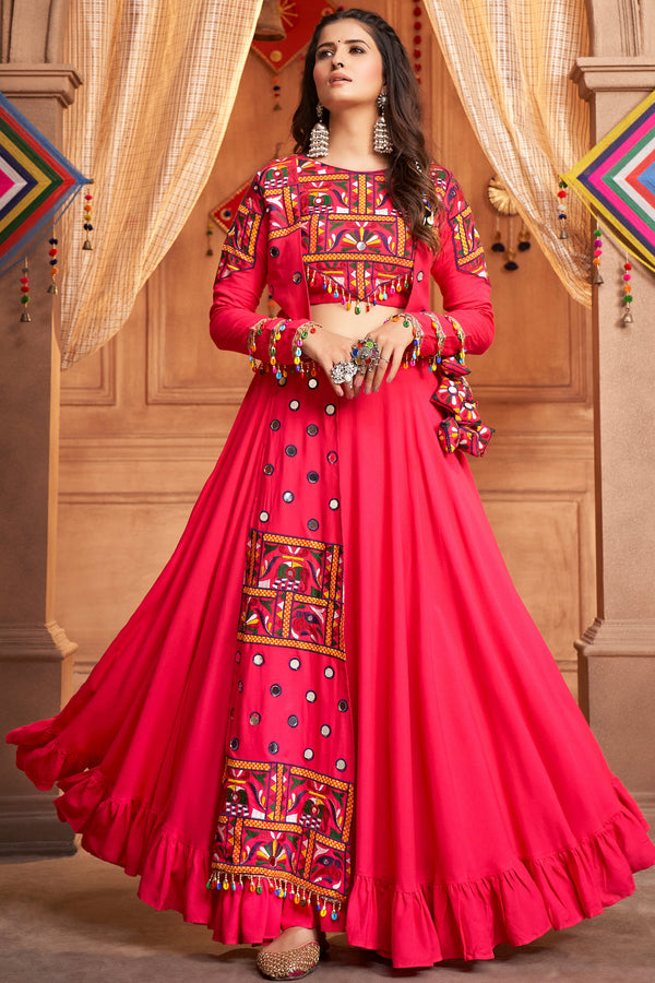 Navratri Special Excellent Rani Color Chaniya Choli