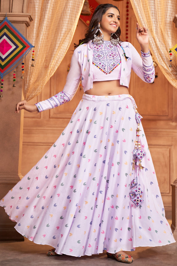 Lavender Color Navratri Special Ghagra Choli